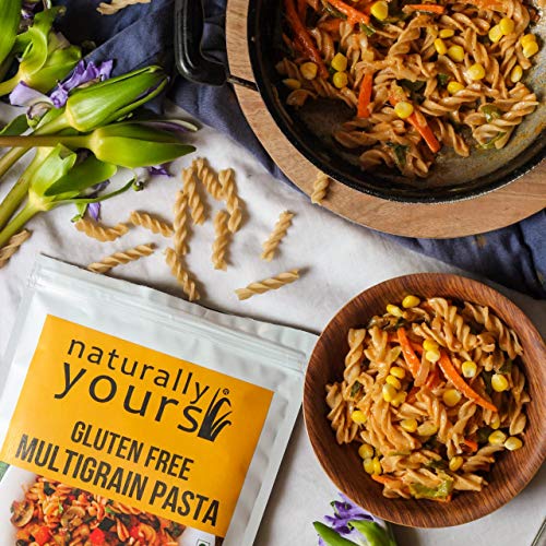 Image of Naturally Yours Gluten Free Multigrain Pasta | Corn, Amaranth, Bengal Gram, Jowar & Rice | No Maida, Preservative Free, Vegan, No Onion No Garlic, Jain Friendly | High Fiber & Protein | 200g Pack