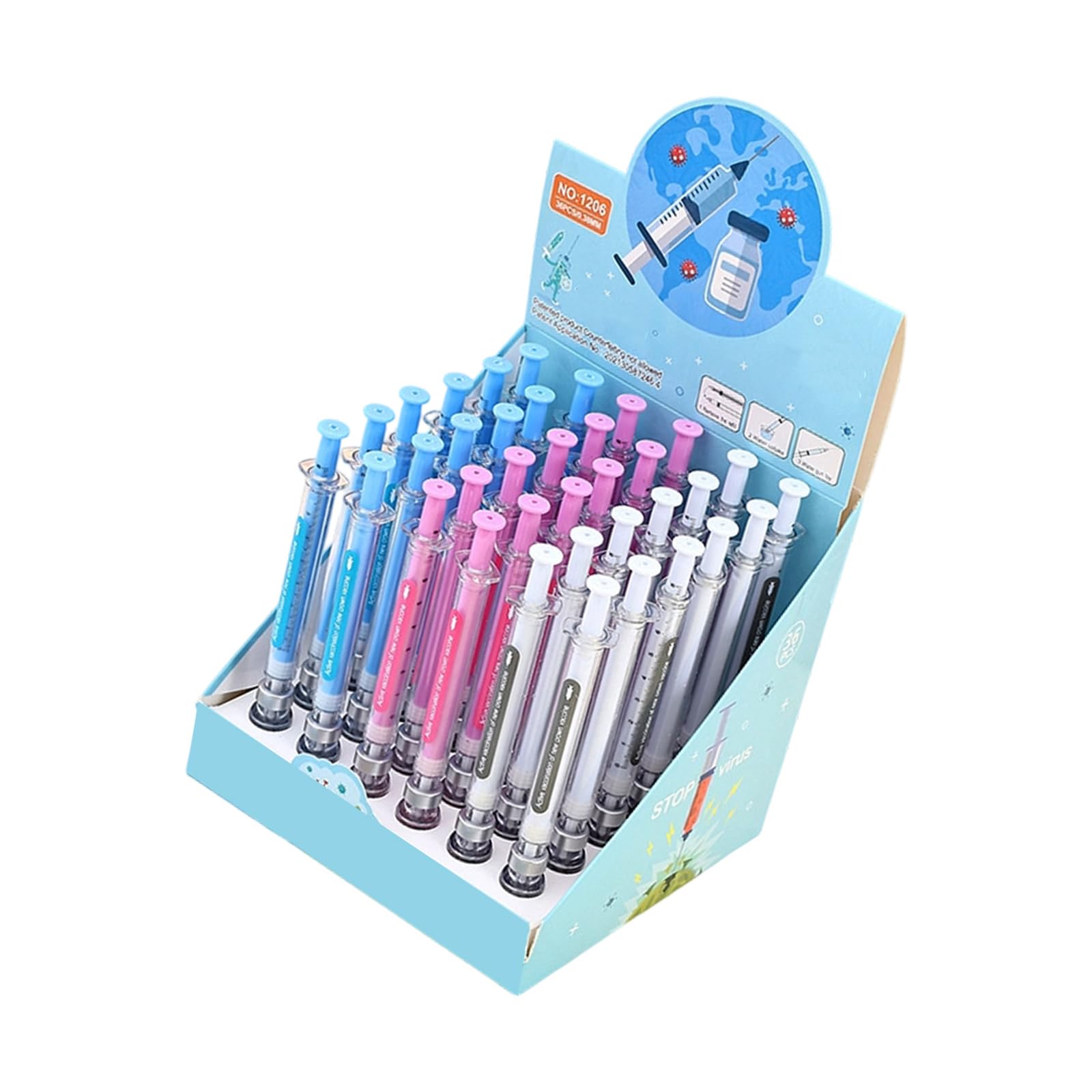 36 penna inchiostri gel realistici per inoculatori punta ago da 0, 38 mm penna gel con impugnatura ergonomica per studenti infermiere che scrivono appunti prendendo matite a base d ' acqua