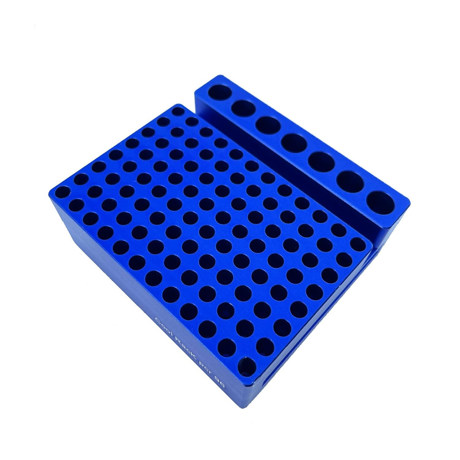 Aluminum Cooling Block with 103 Wells - 96 Wells for 0.2ml PCR Tubes and 7 Wells for 1.5/2ml Tubes