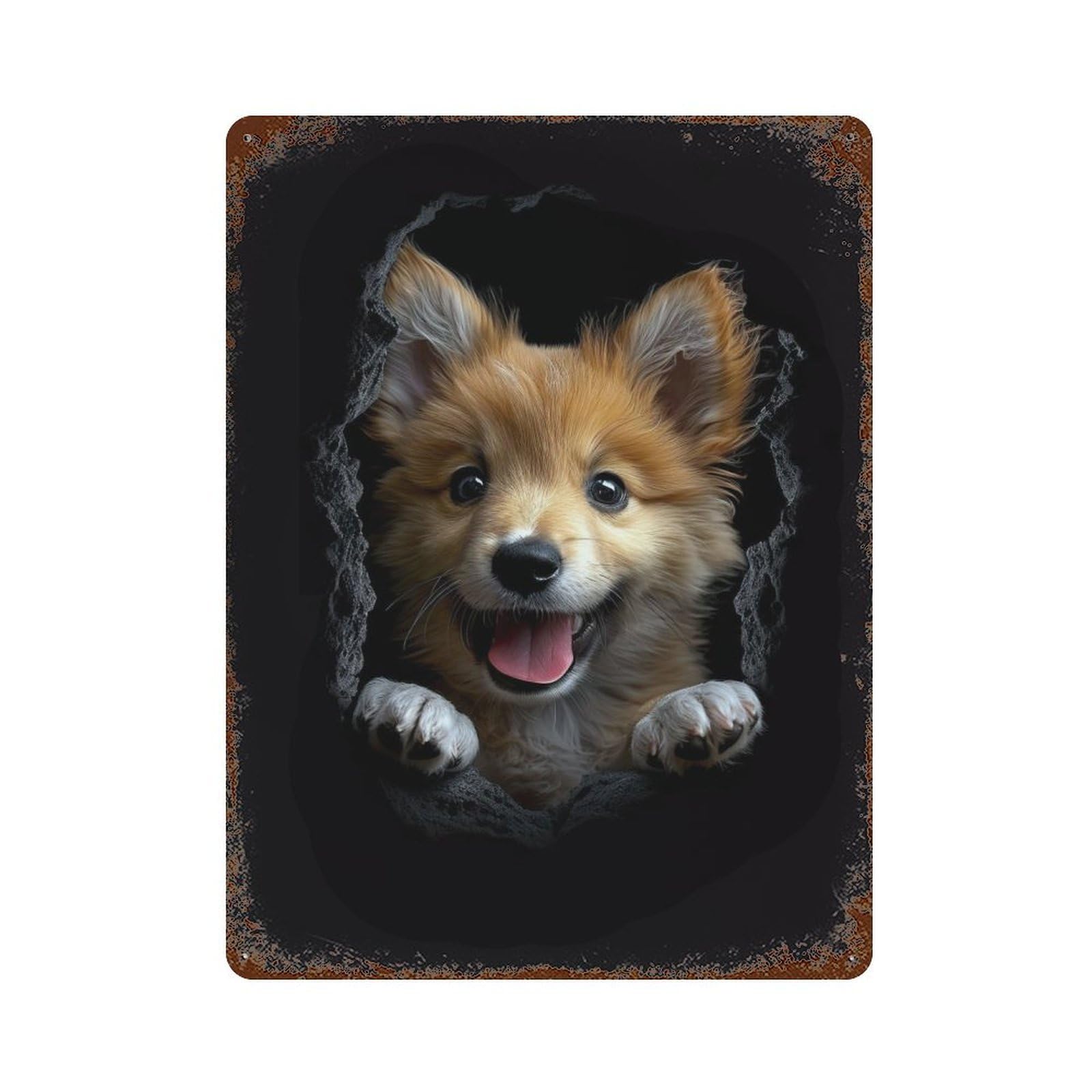 Garage Style Icelandic Sheepdog Vintage Rust Metal Sign 15.7"x11.8", Retro Wall Decor for Bar And Workshop