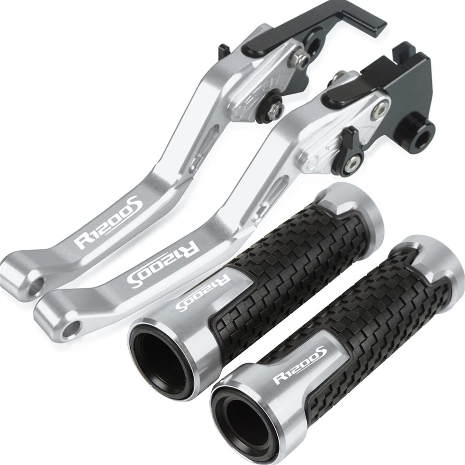 Vtaiex Silver Motorbike Accessories For Bmw R1200s R 1200S 2006 2007 2008 Motorcycle Accessories Adjustable Brake Clutch Levers Handle Handlebar Grips(Silver)