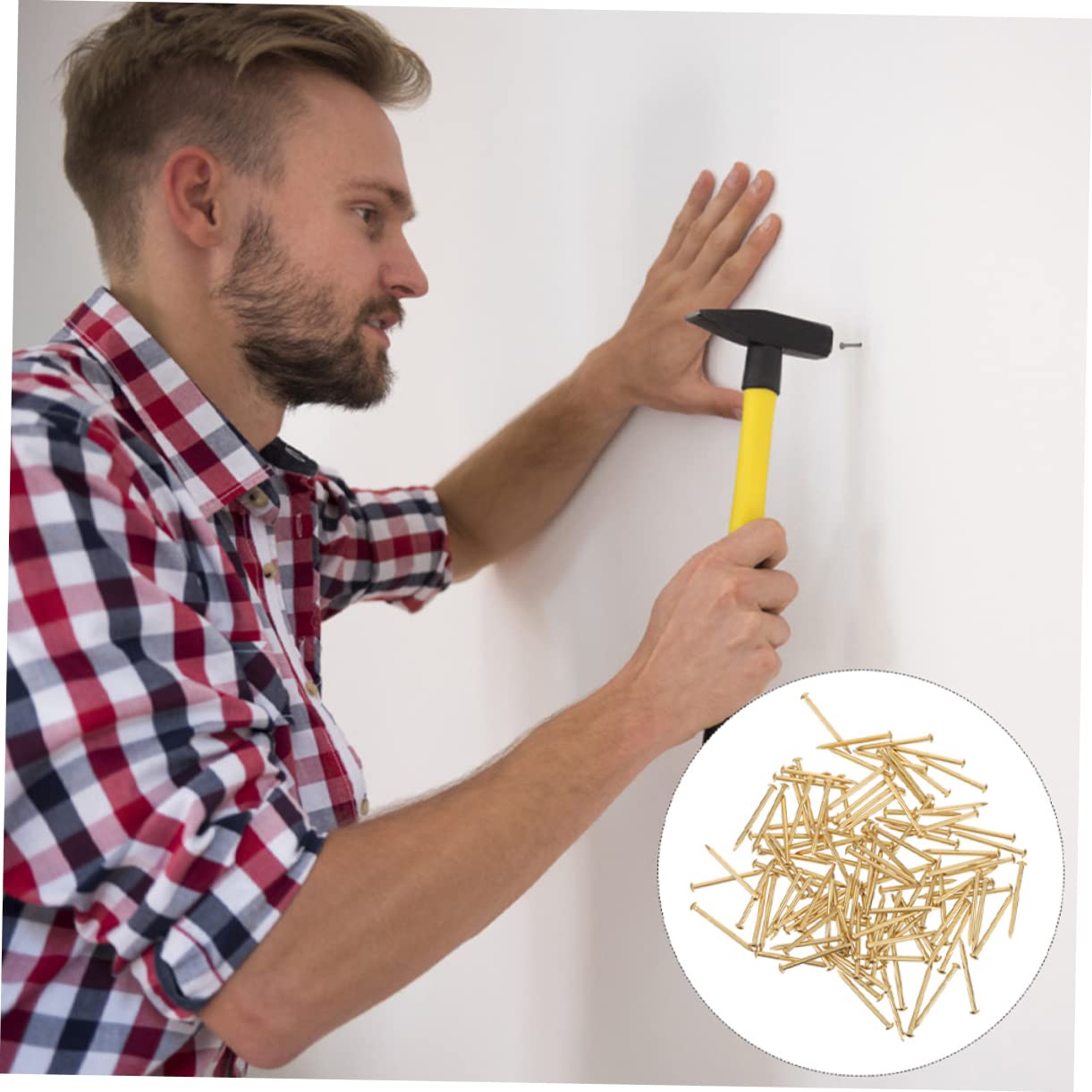 NAMOARLY Round Head Copper Nails 2030pcs Home Office Nails Small Nails for Hanging Pictures Round Furniture Nail Spikes