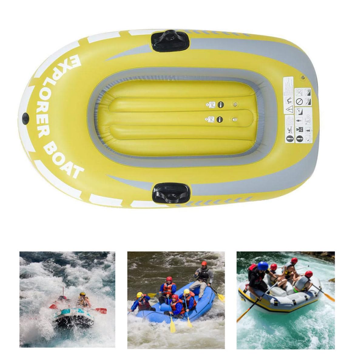 Barca Gonfiabile Set Barca Gonfiabile Barca Gonfiabile Set di canotti addensati per Bambini Giallo Una Persona