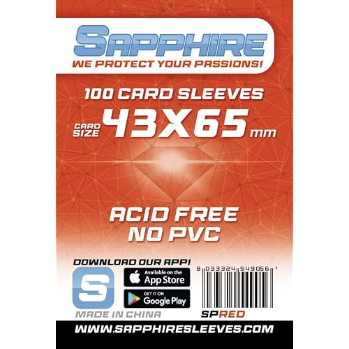 100 Sleeves Sapphire MINI CHIMERA 43x66 Bolsas protectoras para juegos de mesa