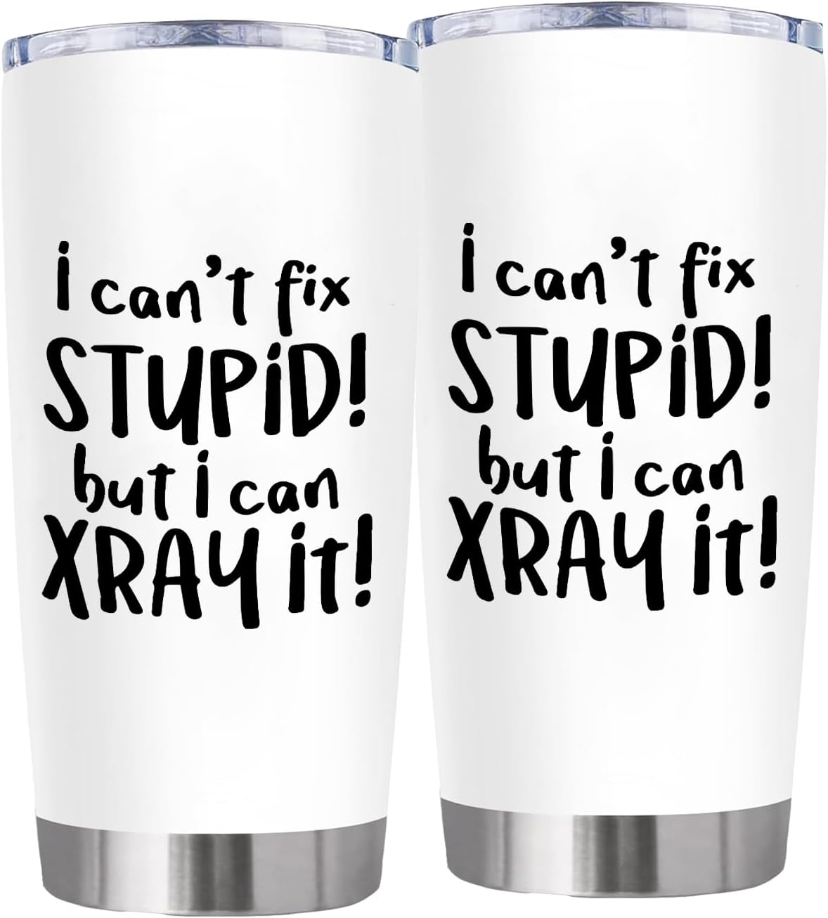 Waldeal I Can't Fix Stupid But I Can X Ray It for Radiology Birthday Gifts, 20oz Stainless Steel Tumbler Cup with Lid, Insulated Travel Coffee Mug