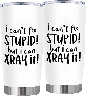Waldeal I Can't Fix Stupid But I Can X Ray It for Radiology Birthday Gifts, 20oz Stainless Steel Tumbler Cup with Lid, Insulated Travel Coffee Mug