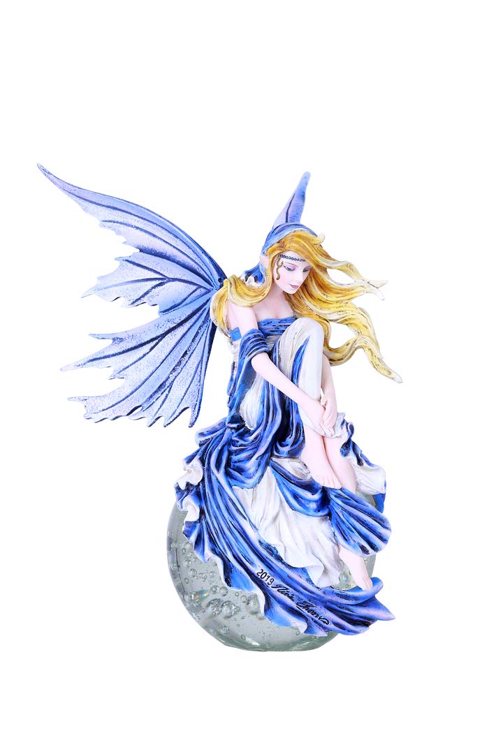 Pacific Giftware - Figura decorativa de hada sobre bola de cristal pintada a mano, resina