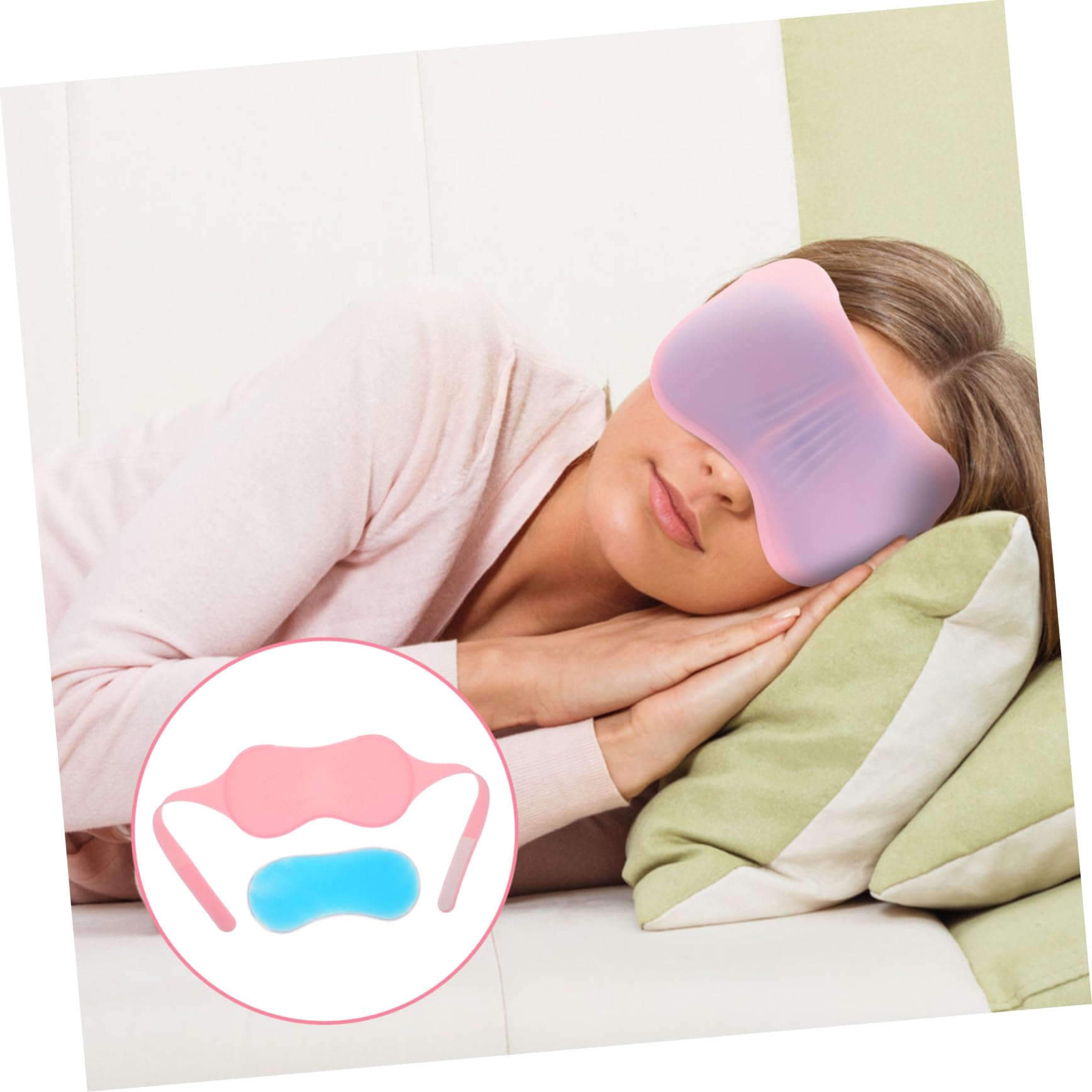 Maschera Occhi in Silicone Gel Compressa Calda e Fredda | Rosa, Oscurante per Dormire e Viaggio, Design Confortevole, Set da 1 Pezzo