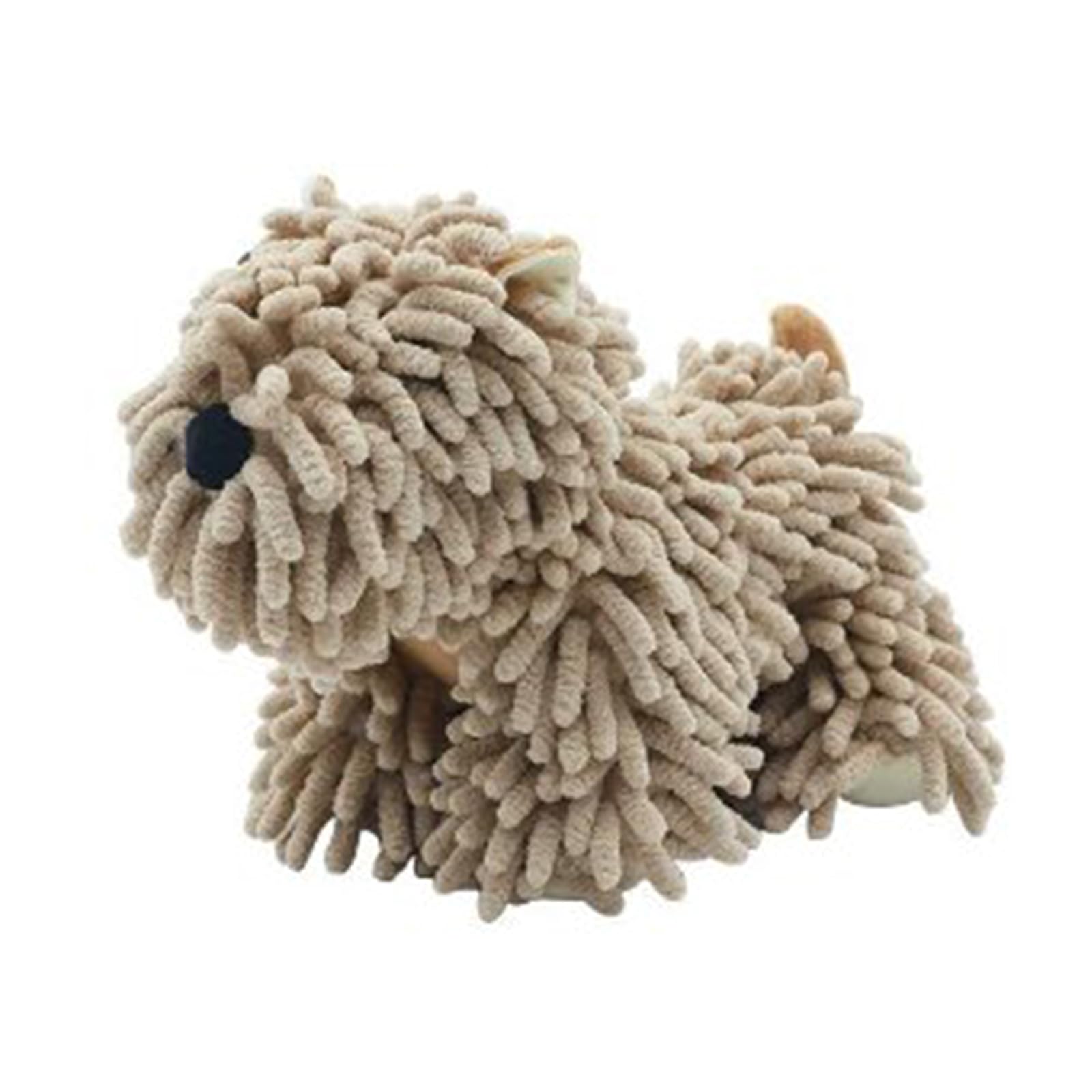 Chenille Dog Hand Towel Fluffy and Soft Decorative Puppy Towels Highly Sorbent Microfiber Multipurpose for Bathroom Kitchen Washstand (Khaki)