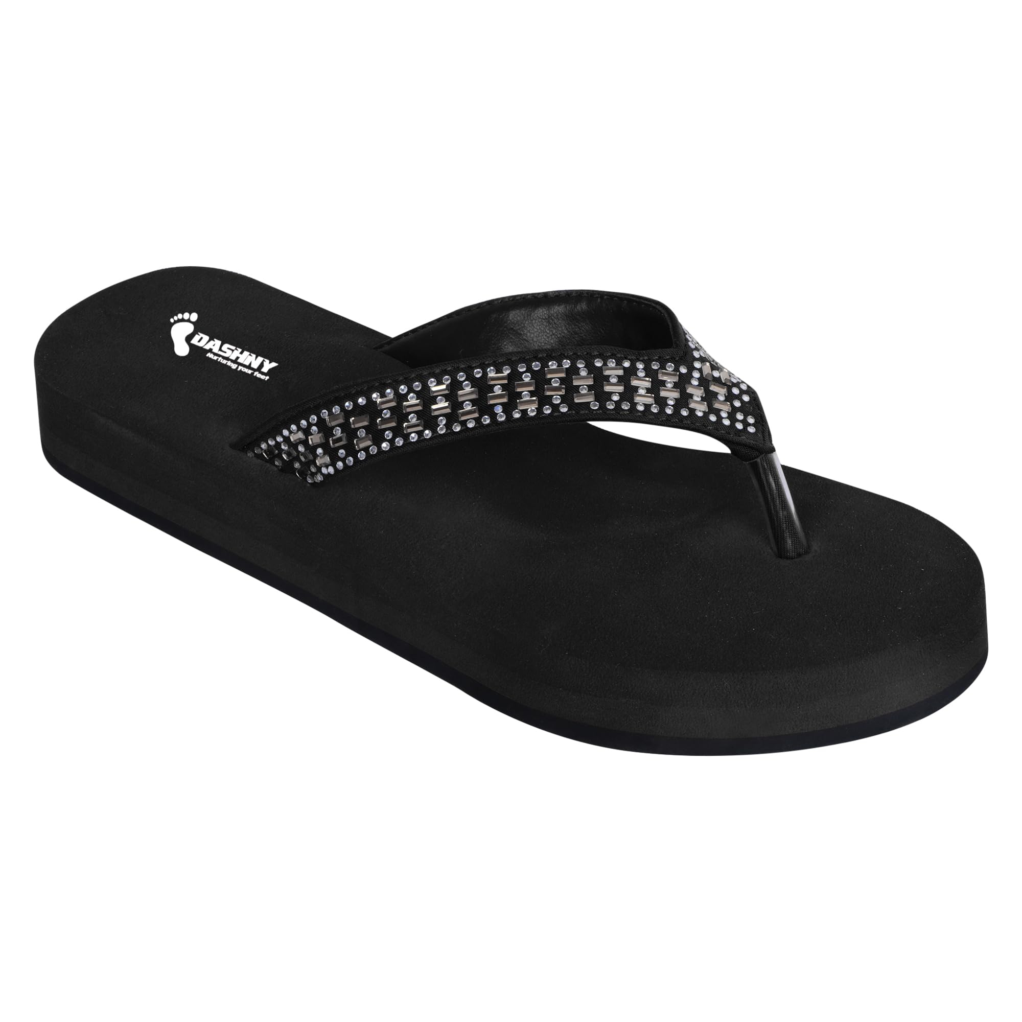 dashny Womens Soft Stylish Flip Flops with Embellished Strap & Cushioned Sole – Comfortable Slippers-picture-35