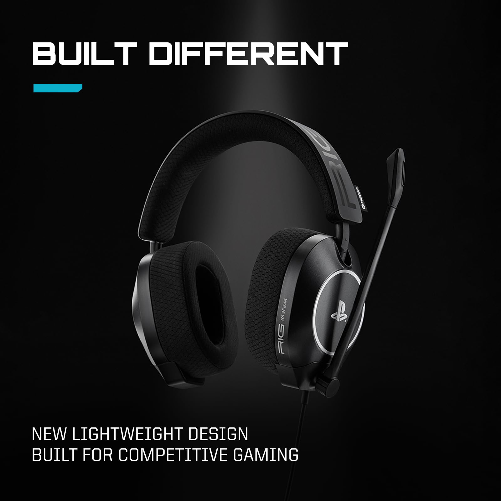 RIG R5 Pro HS - Auriculares competitivos con Cable para Juegos con Controladores de grafeno con Licencia Oficial para PlayStation, Color Negro
