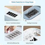 Machine Portable Ice Maker avec 12V Adaptateur d'alimentation rapide Mini Cube Maker, 10 Cube de glace dans 10 Minutes, Compact silencieux électrique ICES Machine pour Camping, Bureau, Voiture, Maison, Bar (Blue 1pcs)