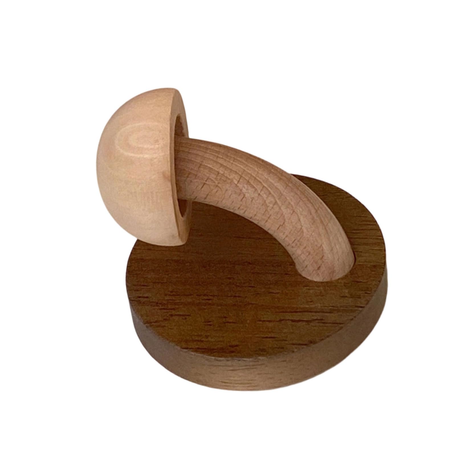 WAGHAVEN Sturdy Wooden Mushroom Hook with Adhesive for Damage Release Installation in Entryway Kids Room or Bathroom Lovely Mushroom Decors Hanger