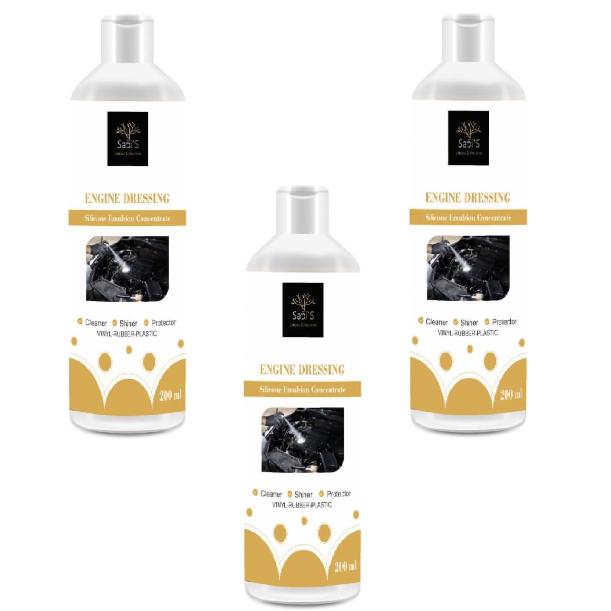 SAPI'S Engine Dressing Cleaner (200ml) Pack of 3 - Deep Clean for Engine Bay & Vehicle Interior - Superior Shine & Protection-image-46