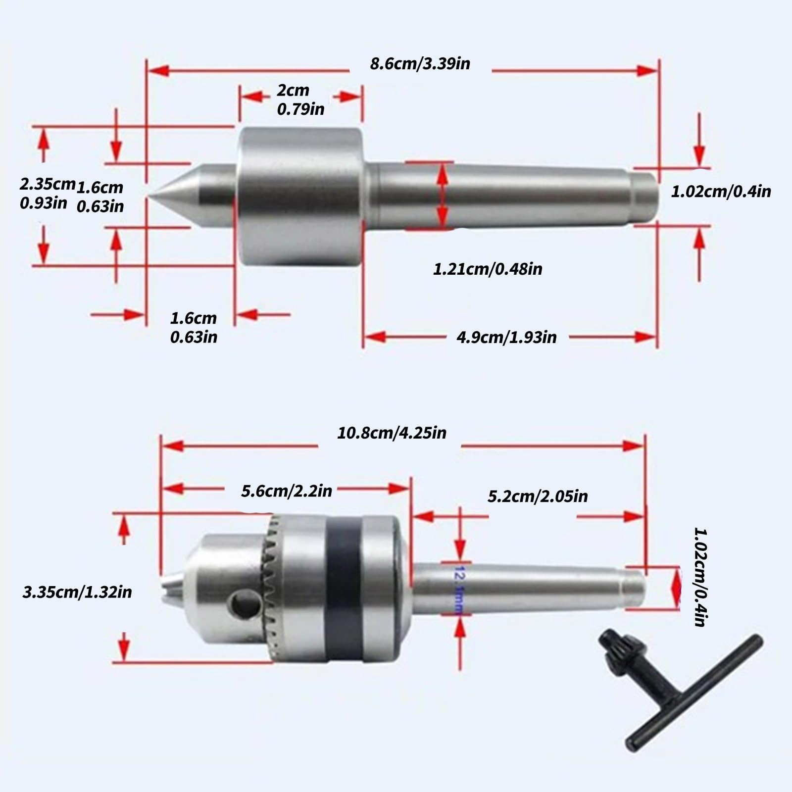El conjunto de contrapunto central de agarre B12 modificable mejora la precisión de mecanizado para tornos pequeños Whirler Tailstock Live Center