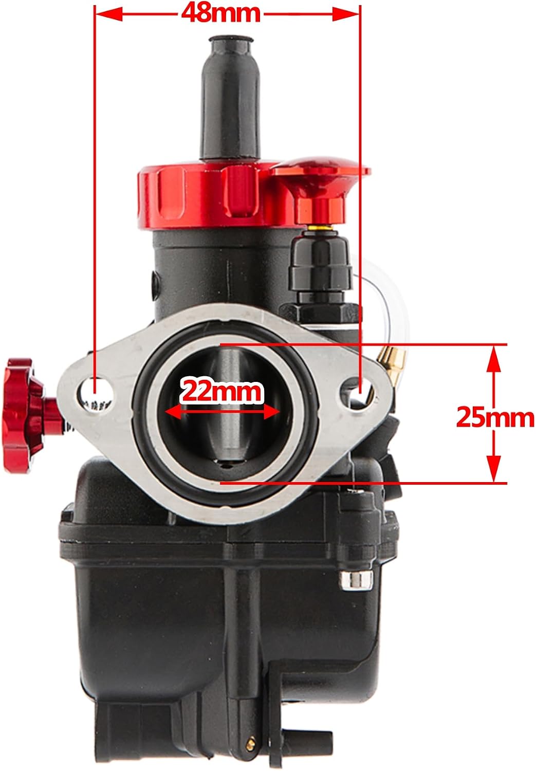 PE22 Carburetor Kit, 22mm Flange Carburetor for 110cc 125cc 130cc Dirt Bike Pit Bike Apollo TaoTao Lifan Kayo Honda SSR Motor Predator212 with 48mm Air Filters