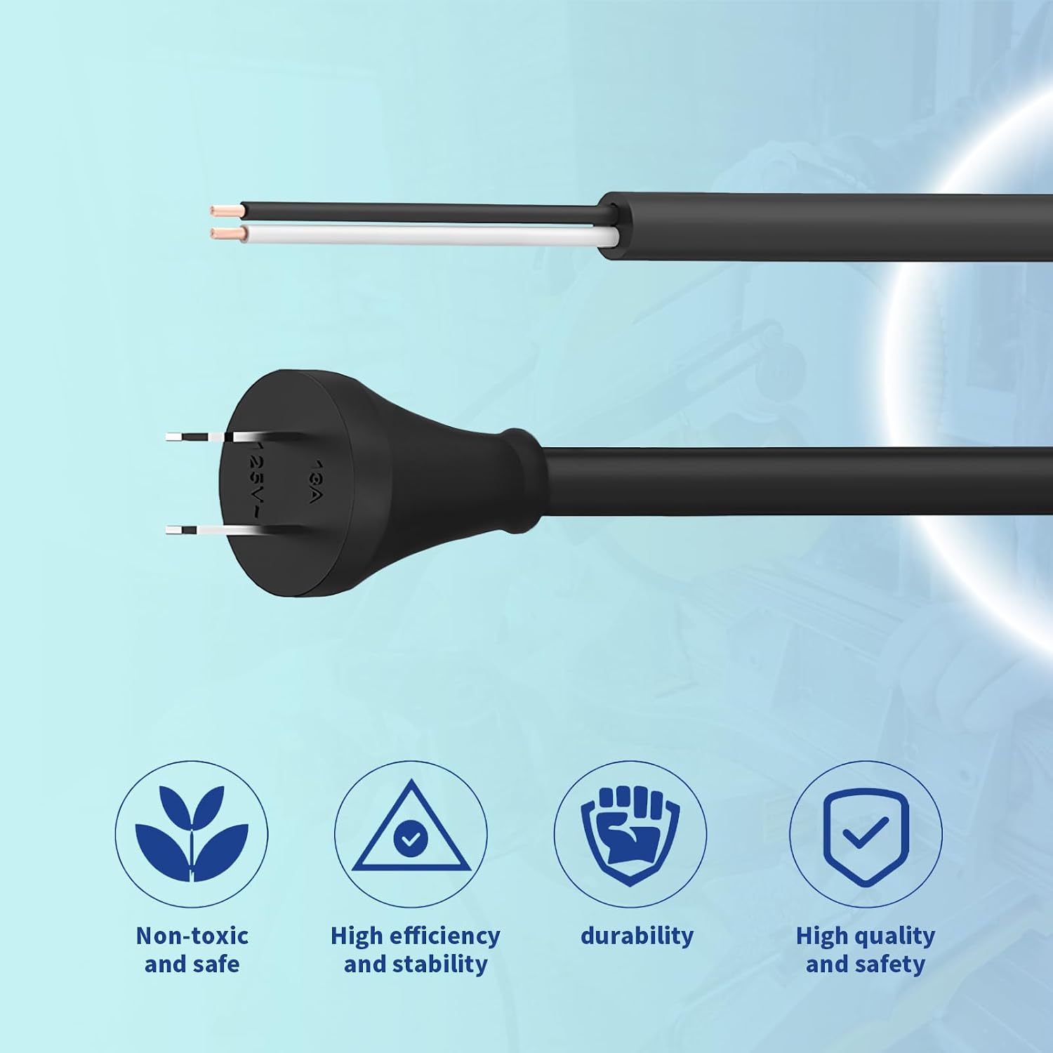 33007898 2 Wire 16 Gauge Power Cord Compatible with DeWalt DW705 DW708 DW718 DW849 Circular Saw Power Replacement Cord for Decker Hammer Drill Saw Polisher Hammer Router Parts