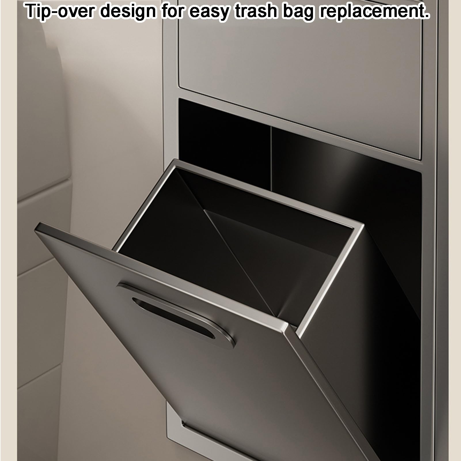 Portarrollos De Papel Higiénico De Acero Inoxidable Impermeable con Papelera Integrada, Diseño Que Ahorra Espacio para Baños De Hoteles Y Hogares, 67 X 40 X 14 Cm, Elegante Diseño, Gris.
