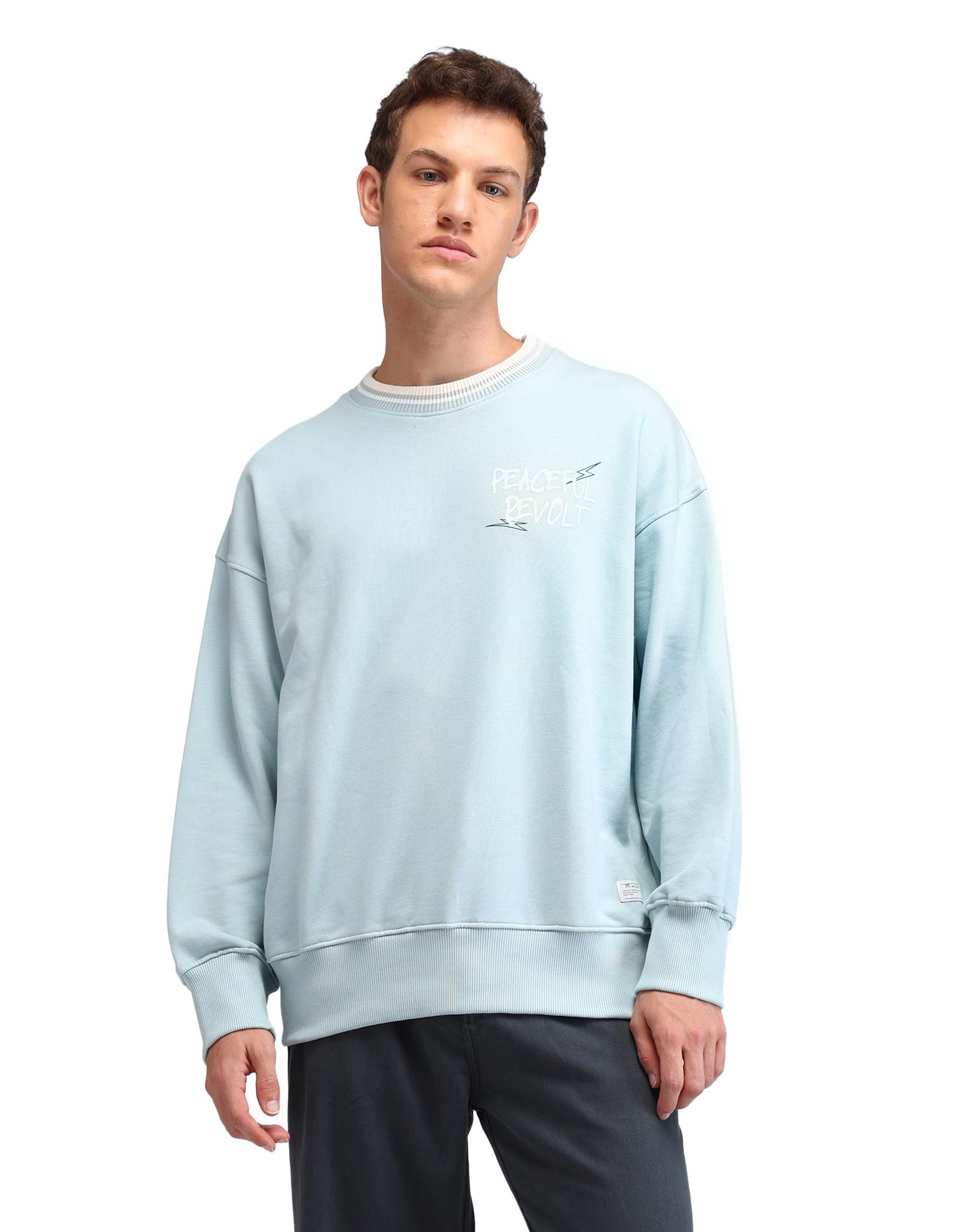 flying machine Men's Oversized Fit Sweatshirt| Printed-picture-20