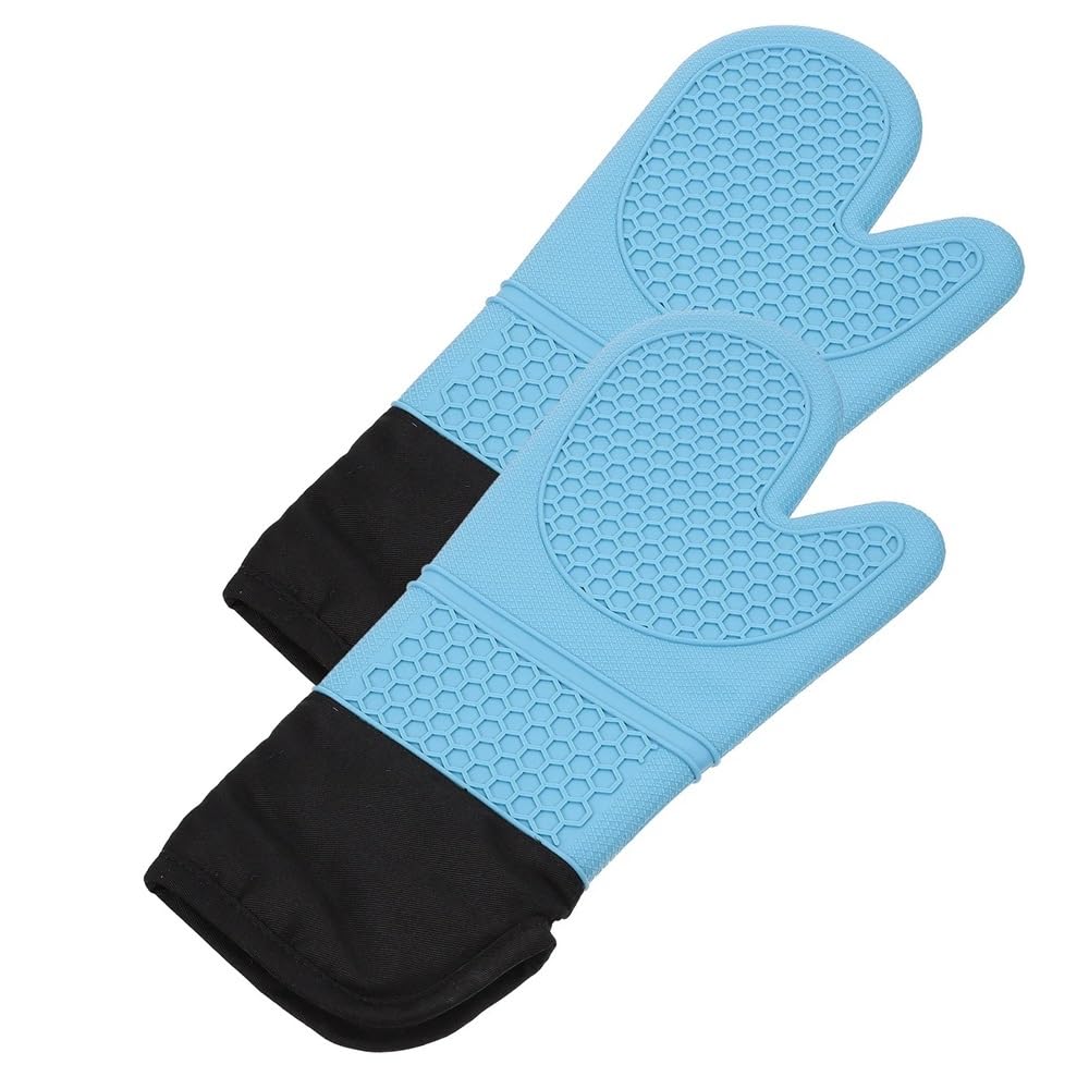 2 Guantes de Silicona Resistentes al Calor for Horno, Cocina, Hornear, Barbacoa, microondas, Antideslizantes y cómodos
