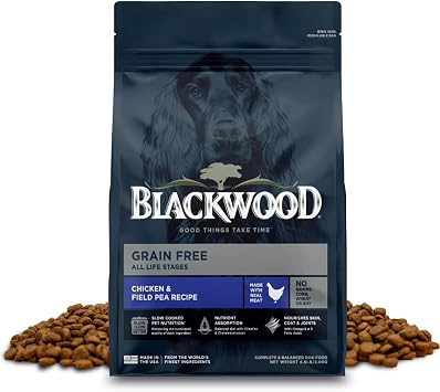 Blackwood Grain Free Dry Dog Food, Chicken & Field Pea Recipe, 4.5 Pound Bag for All Life Stages, Slow Cooked with Vitamins & Minerals for a Balanced Diet