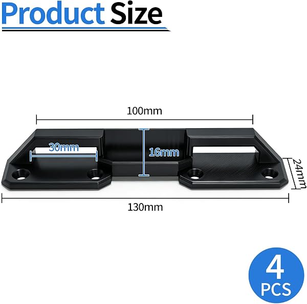 Lot de 4 supports pour coffret L-BOXX Bosch Sortimo L-BOXX - Accessoires pour boîtes à outils L-Safe - Fixations de sécurité L-Safe - Support stable à visser - Pour boîtes LT LS et Battery SafeBOXX - 2