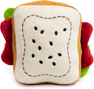 Buckle-Down Dog Toy, Plush Squeaker Scooby Doo Sandwich, Multi Color, 6" x 6", DTPT-SDBE