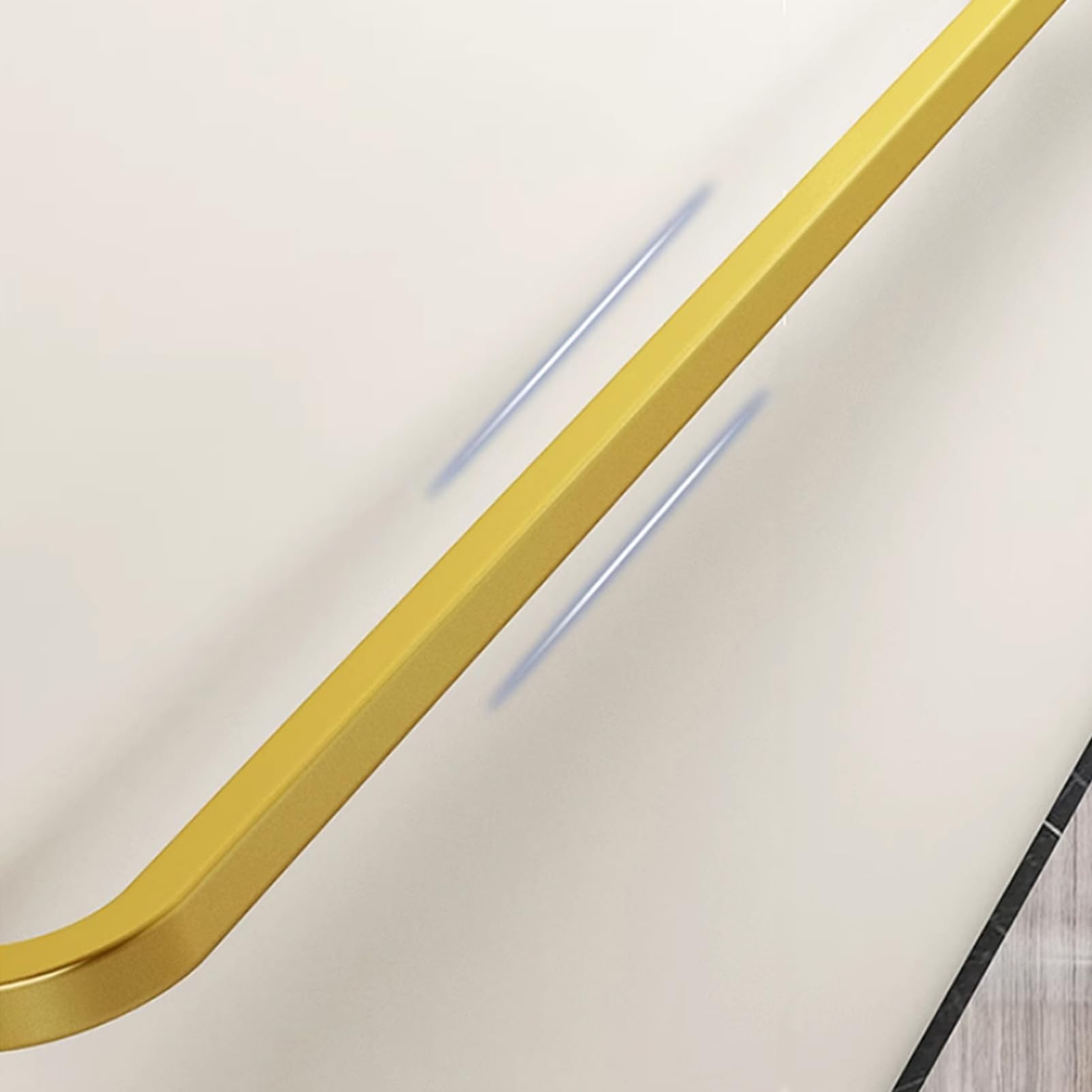 Schwarz Handlauf Innen Außen Handläufe für Treppen Treppenhandlauf für ältere Kinder Geländer Schmiedeeisen Treppengeländer Rutschfestes Sicherheitsgeländer mit Zubehör (80CM,Gold)