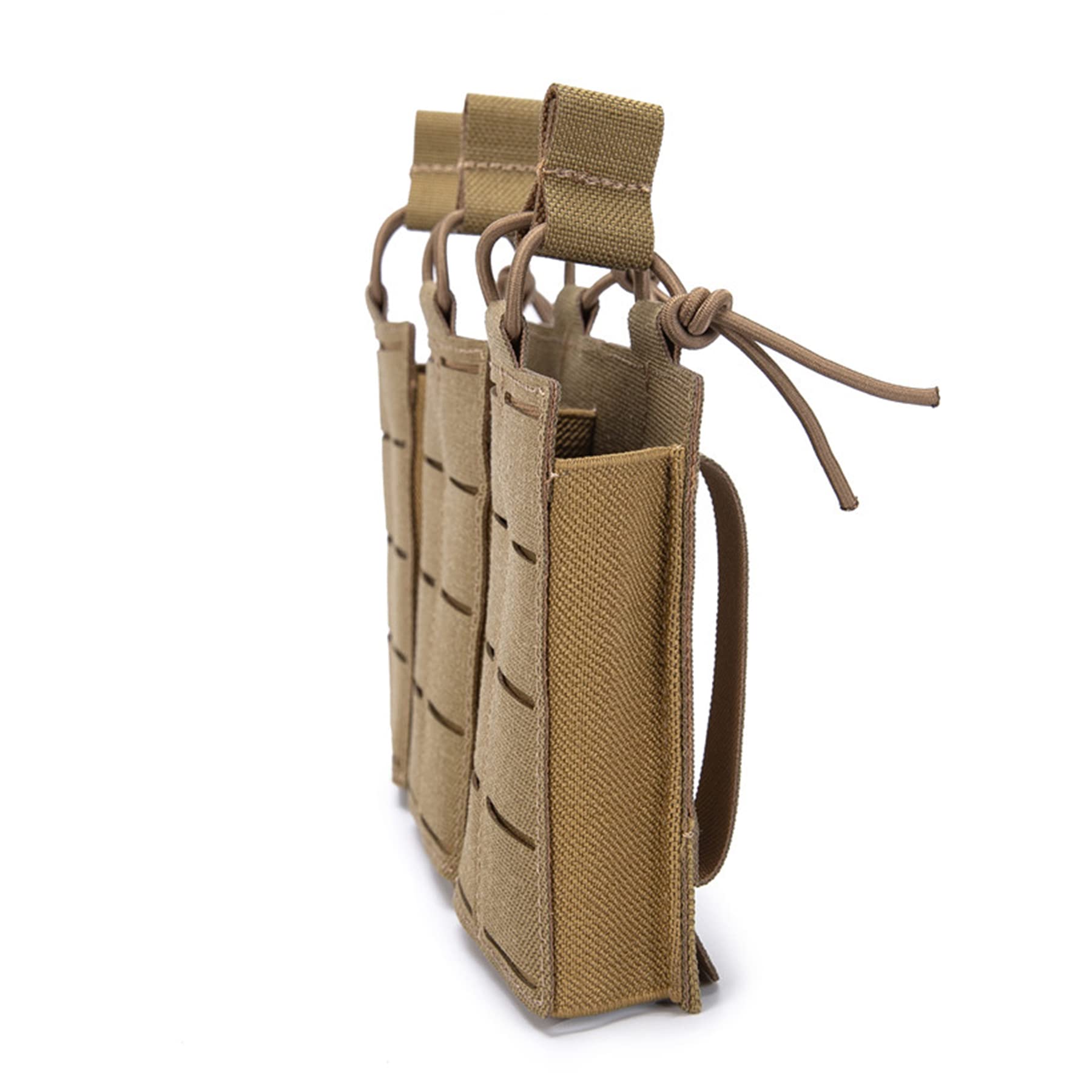 Taktischer Magazintasche für DREI Magazine, Leichter Magazintasche aus 1000D Nylon MOLLE Tripple Open Magazin Pouch Gummischlaufe Retention Mag Taschen für M4 AK Plattenträger Plate Carrier
