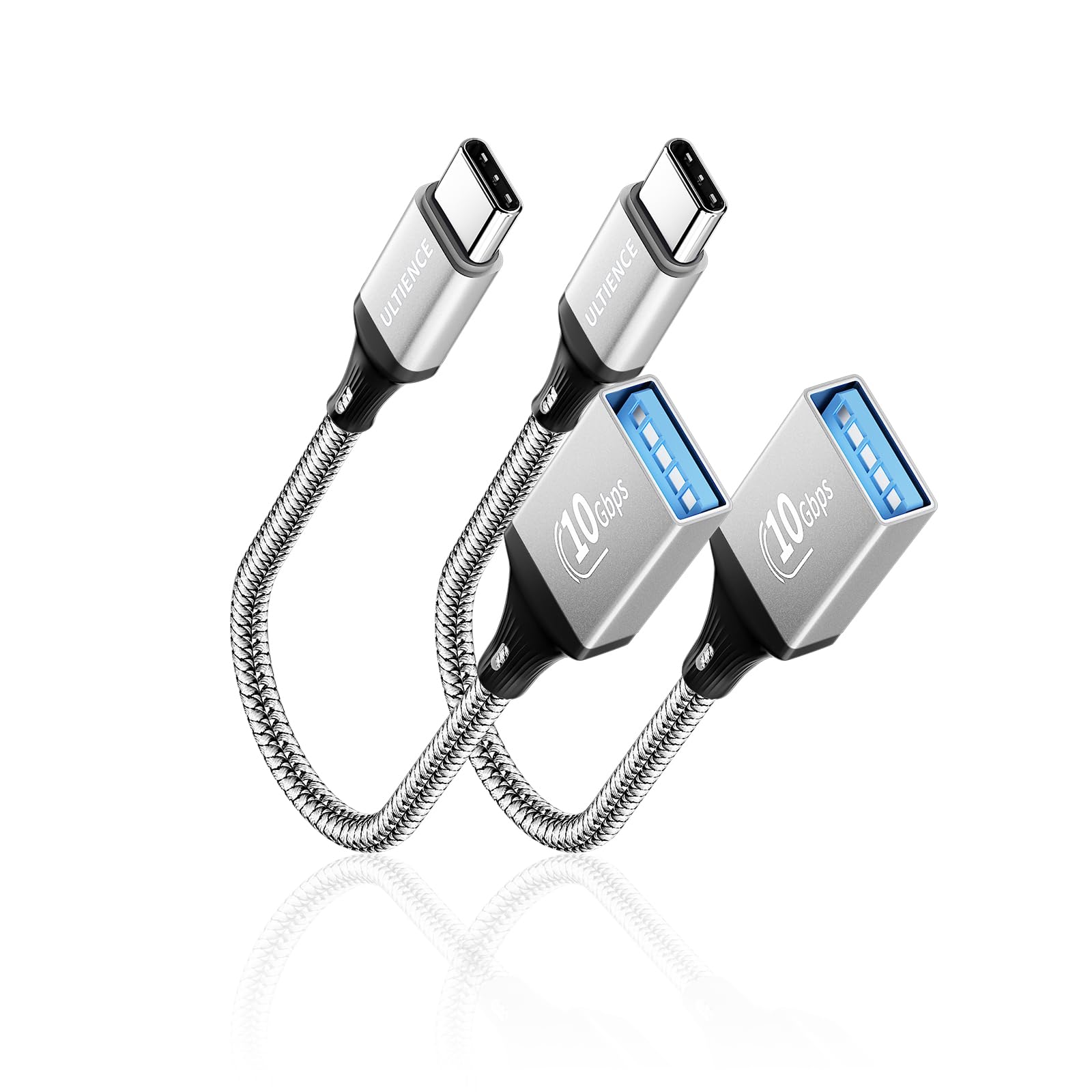 USB C to USB 3.0 Adapter 2 Pack, 10Gbps SuperSpeed - Thunderbolt3 OTG Cable Compatible with MacBook Pro/Air, iPhone 17 16 Pro Max, Samsung S25/S24/S23