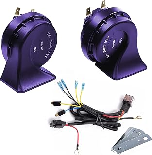 Loud Snail Horn 12V, BANHAO Motorcycle Horn with Relay Universal Electric Double Horns kit for Trucks Car Train Pickup Off-Road Vehicles