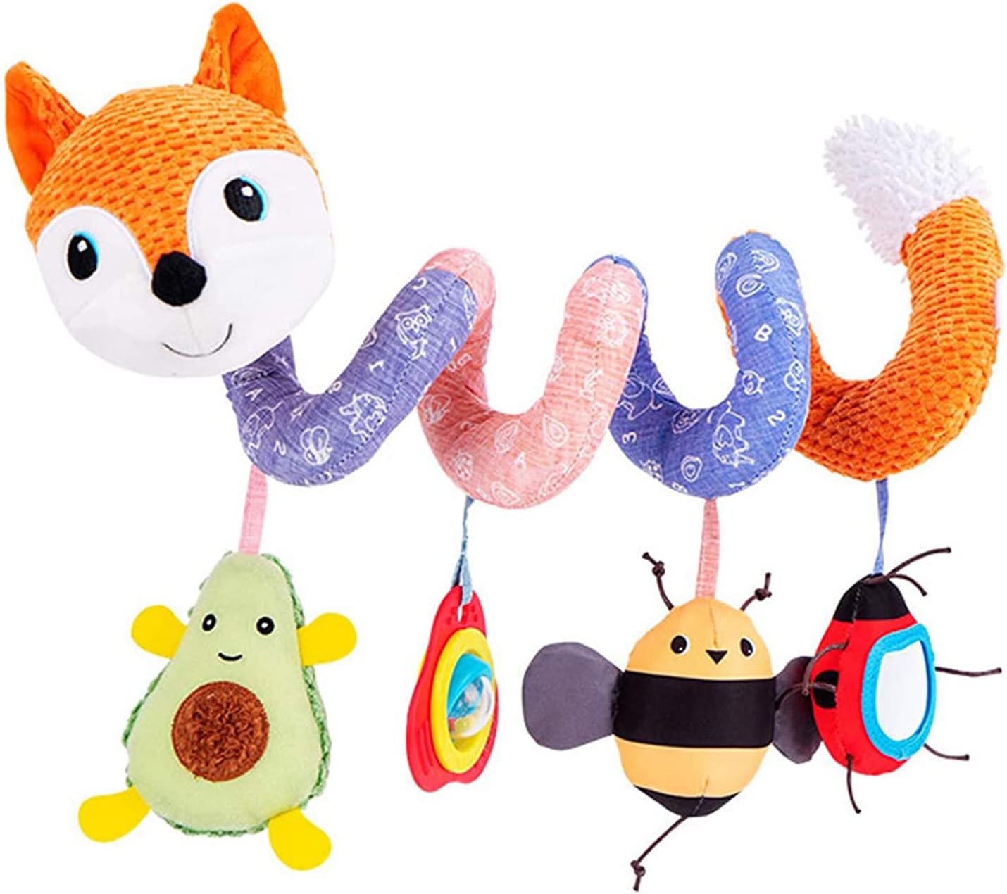 JINGBELL Baby Car Seat & Stroller Toys, Infant Crib Activity Spiral Plush Hanging Education Toys for