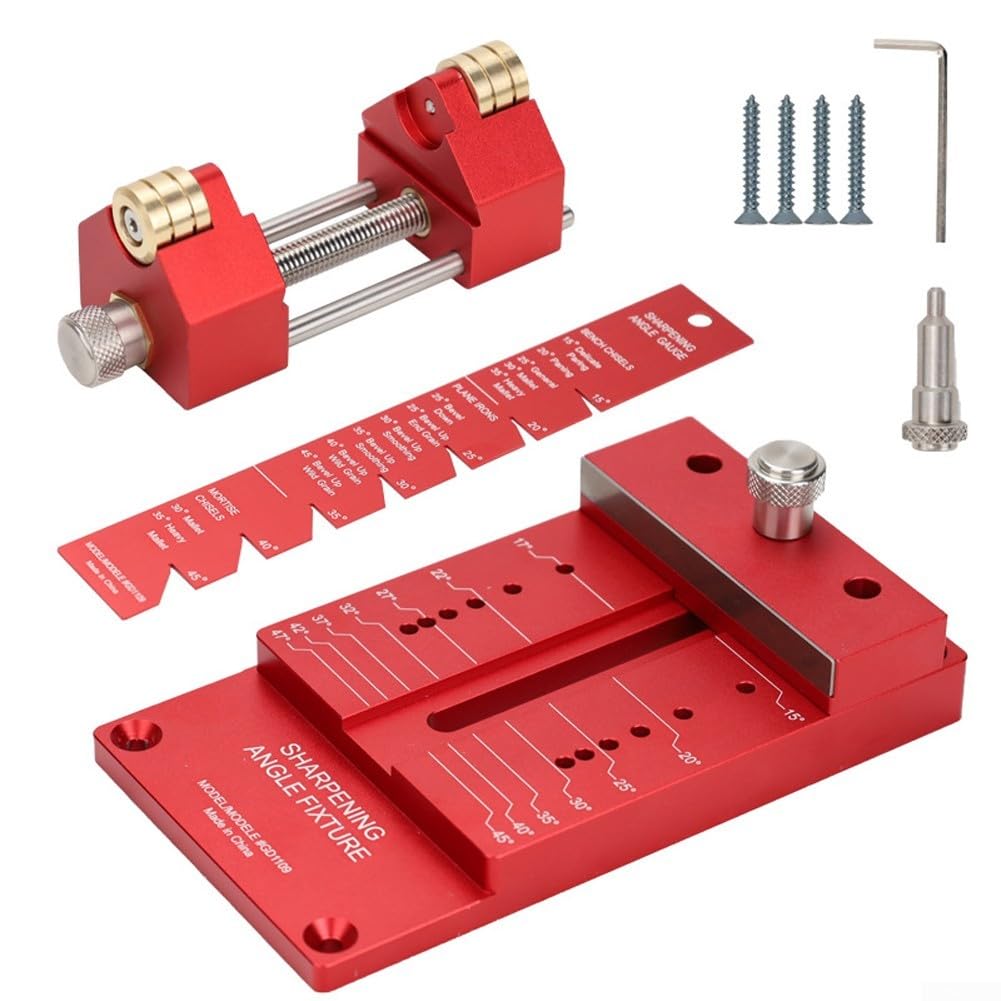 Kit de guía de afilado de cincel con soporte intercambiable y escala de ángulo graduado para una replicación precisa del bisel (GD1109 B)
