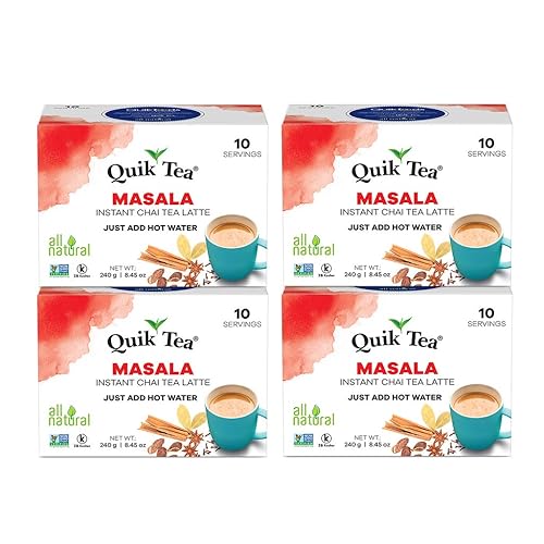 Miniatura 36 de QuikTea Instant Vegan Turmeric Ginger Chai Tea Latte – 10 unidades, brillo de cúrcuma terrosa con calor de jengibre picante, baja cafeína, sin