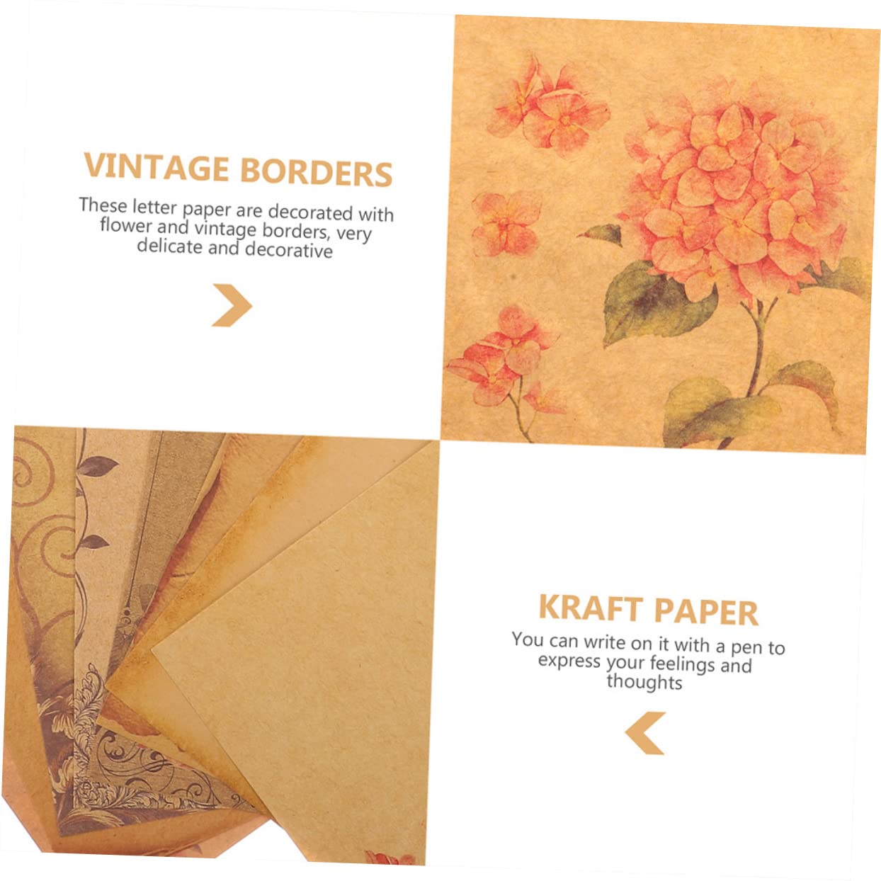 Gadpiparty 5 Sätze Retro Briefpapier Europäisches Design Gemischte Für Liebesbriefe Dankesbriefe Und Kreative Schreiben Aus Hochwertigem Kraftpapier Mit Romantischen Mustern 40 Blätter * 5