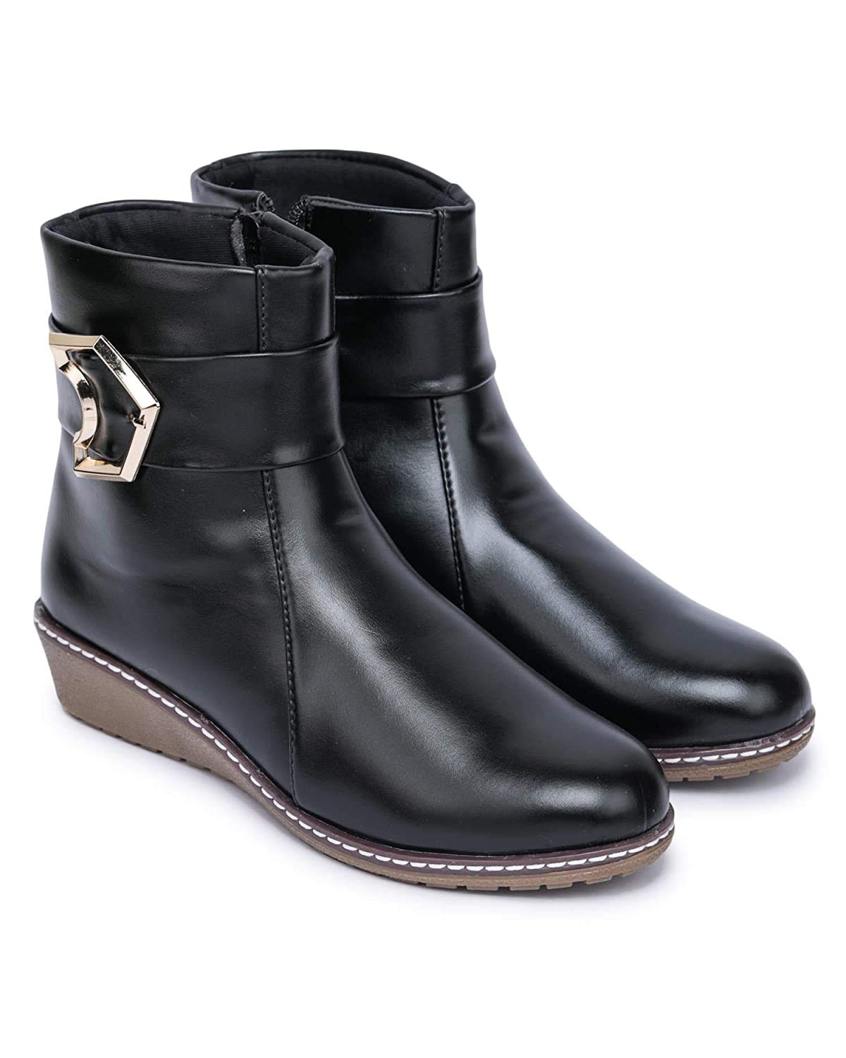 DEEANNE LONDON Womens Black Stylish Arrow Buckle Boots (38) (B07K3ZBPQ5) Amazon Price History, Amazon Price Tracker