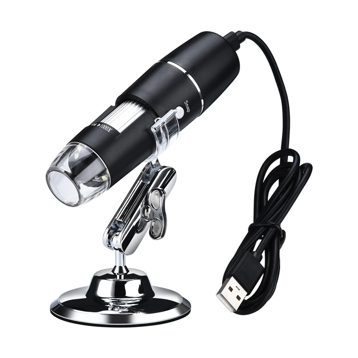 Microscopio Digital USB 1000 Aumentos Lupa Flexible y Luz LED Integrada para Inspección Electrónica, Laboratorio y Colección de Monedas, Adecuado para Uso Industrial y Educativo