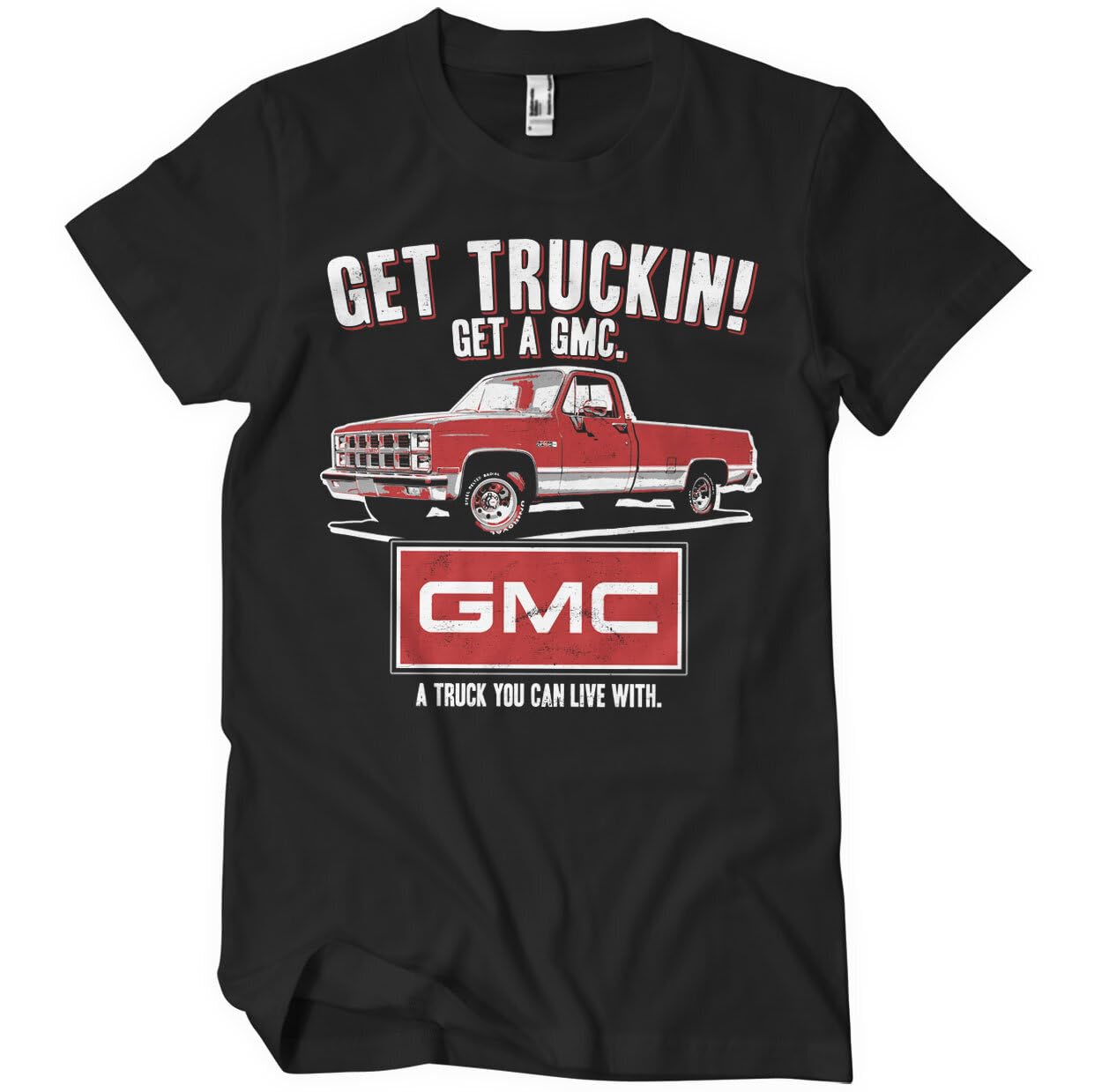 GMC Officially Licensed Get Truckin Mens T-Shirt (Black), X-Large