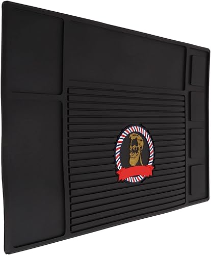 Miniatura 8 de CUEI Tapete organizador de peluquería, profesional, flexible, antideslizante, magnético, para encimera, estación de silicona, para cortapelos,