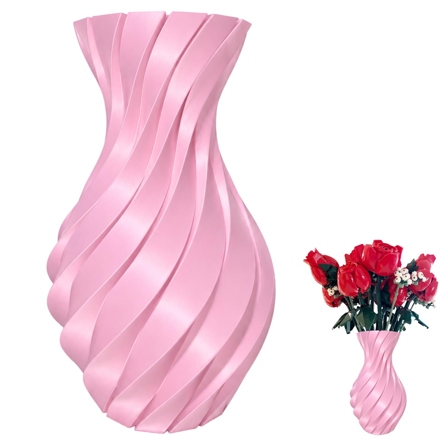 Vase pour bouquet LEGO rose mat support de fleurs en briques