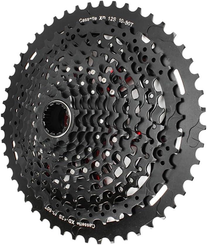 12 Speed Mountain Bike Cassette XD 9-50T Sprocket Black 9-50T Bicycle Flywheel Cogs 12S Compatible with SRAM (XD 12S 10-50T)
