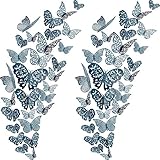 3D Hollowout Butterfly Wandtattoos: Das Paket enthält 3 Größen von 3D-Schmetterlings-Wandaufklebern in 3 verschiedenen Stilen, total 72 Stück Aufkleber;Diese Aufkleber eignen sich zum Servieren als Wanddekoration oder DIY-Wohnkultur