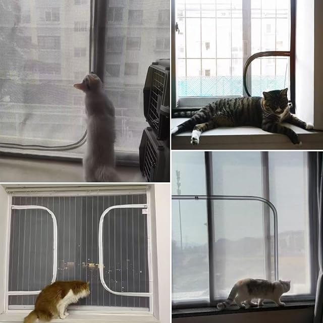 Foto 5 de 8 de Red de seguridad para gato de tamaño personalizado, mosquitera autoadhesiva