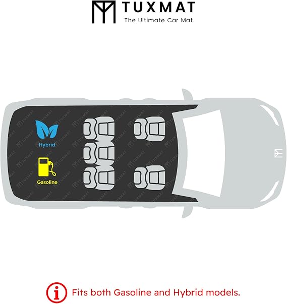 TuxMat - for Honda CR-V 2023-2026 Models - Custom Car Mats - Maximum Coverage, All Weather, Laser Measured - This Full Set Includes 1st and 2nd Rows