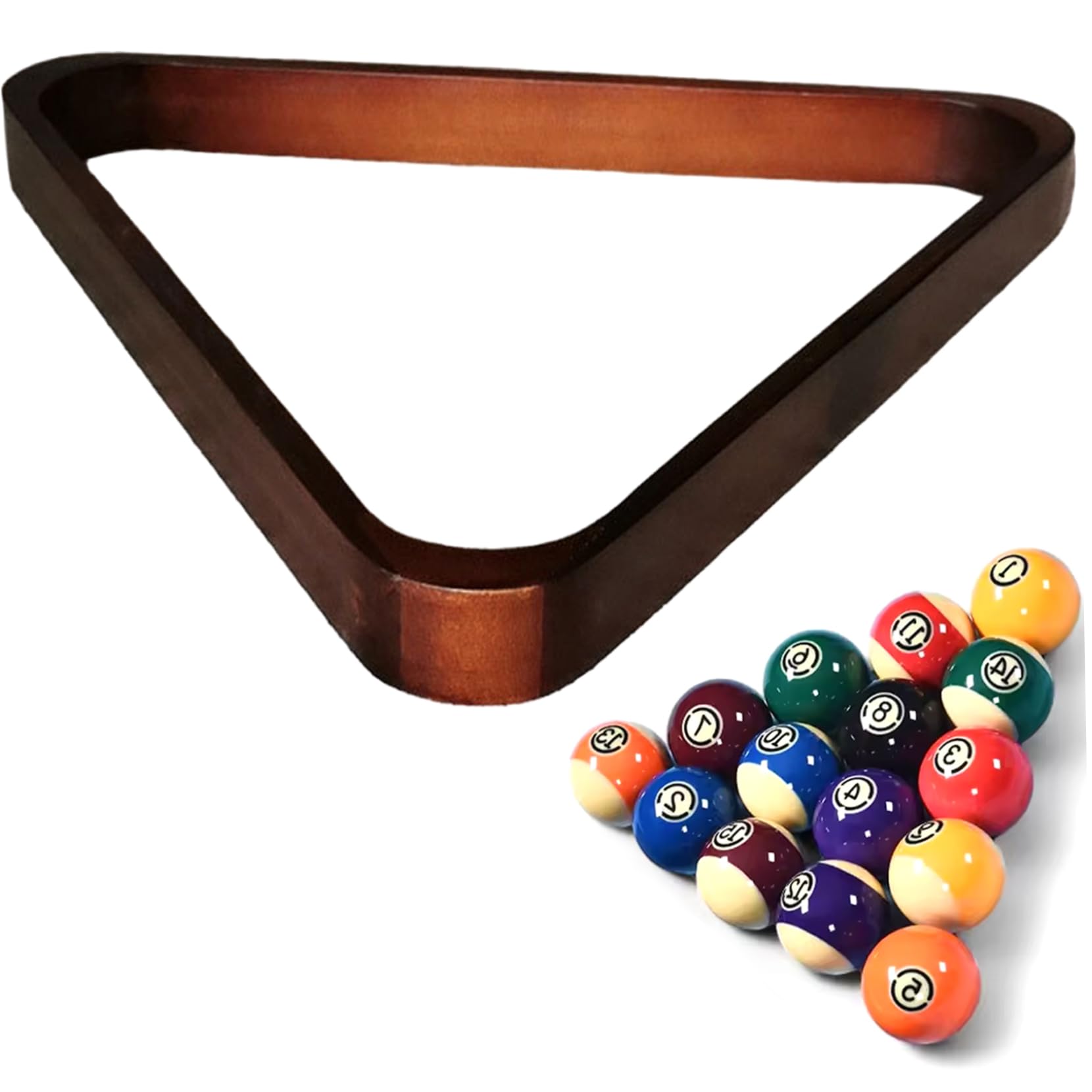 Pool Triangle, 9-Ball Natrual Wooden Pool Rack Triangle, Billiards Accessories for Standard 2-1/4 Inch Balls, Claret