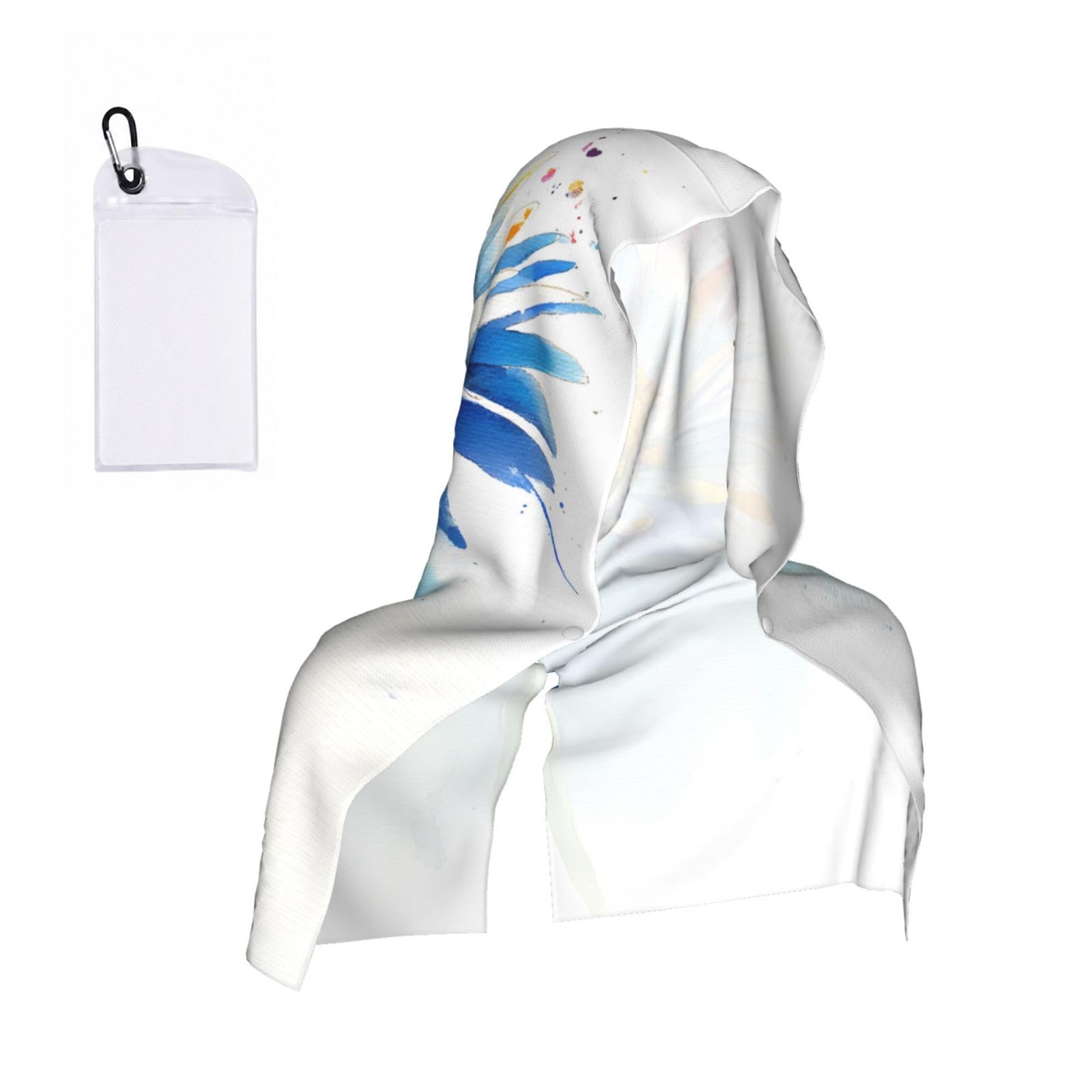 EZDLOWVBA Watercolor Daisy Print 2 Pack Cooling Hoodie Towels,Sports Headscarf, Neck Wrap Scarf,Breathable Cooling Towel For Neck And Face, Travel, Swimming, Training