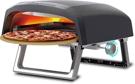 MasterPRO Napoli - Horno giratorio portátil de gas para pizzas - Cocción rápida y uniforme - Potencia hasta 500 C - Pizzas listas en 60 segundos - Bolsa de transporte y bandeja de piedra incluidas