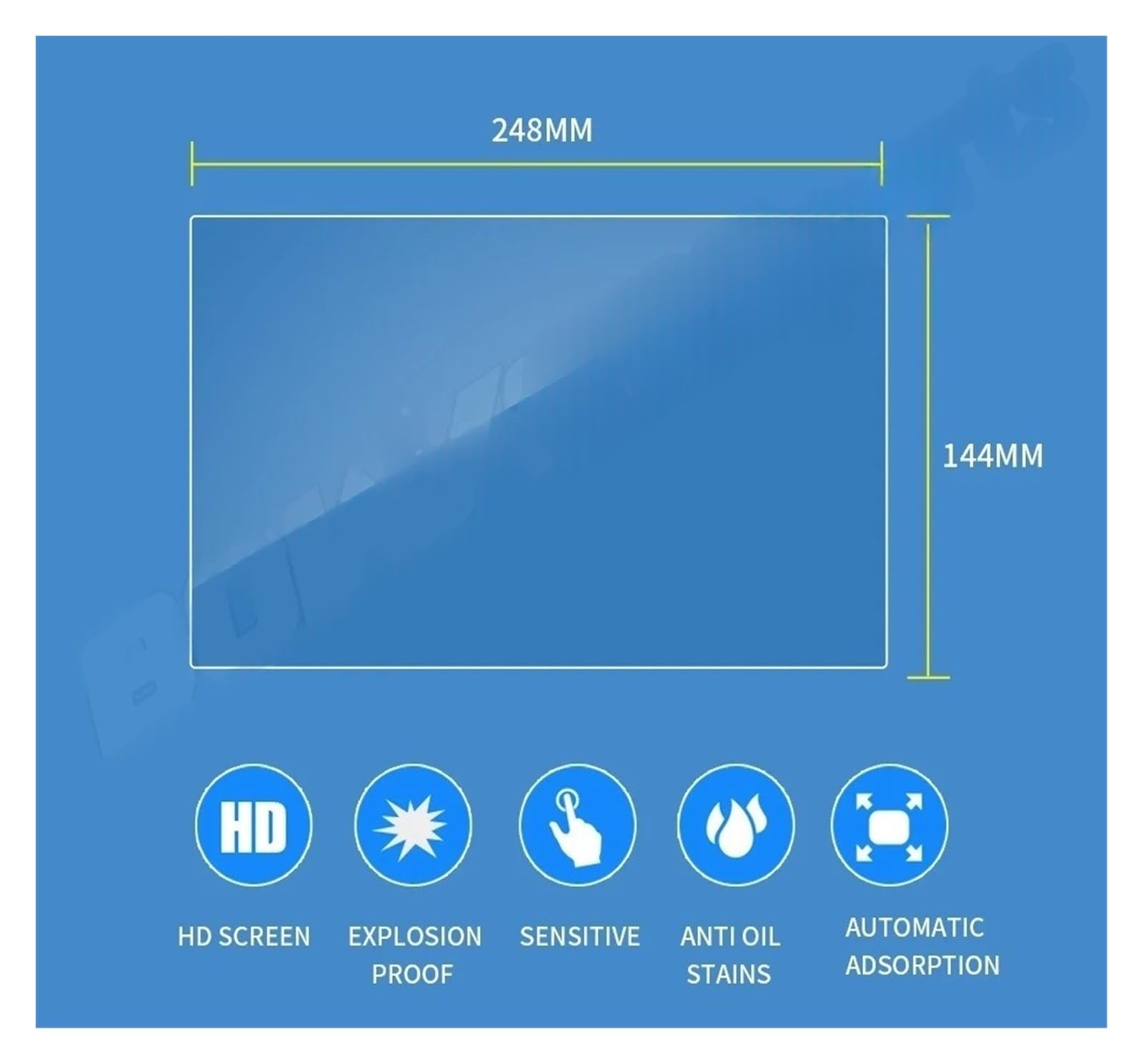 7" 8" 9" 10" 10,2" Universelle Displayschutzfolie Aus Gehärtetem Glas Für Tablet Ereader Ebook Auto GPS Navigation DVD Stereo Radio Instrumentenbrett Folie