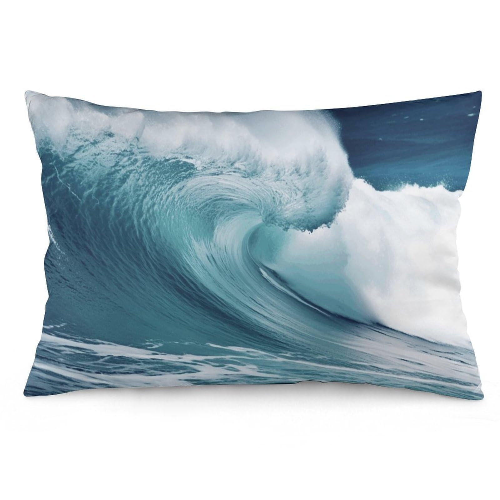 2 Pack Pillow Cases for Hair and Skin, Soft Breathable Pillow Case Covers with Hidden Zipper, Ocean Waves Pillowcase 20"x30" Pillow Covers for Sleeping Gift