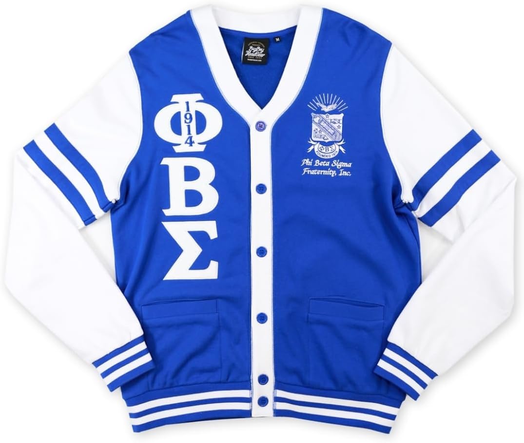 Big Boy Phi Beta/Β Sigma Divine 9 S6 Cardigan [Royal Blue] - ID#72007-146-51-0-0